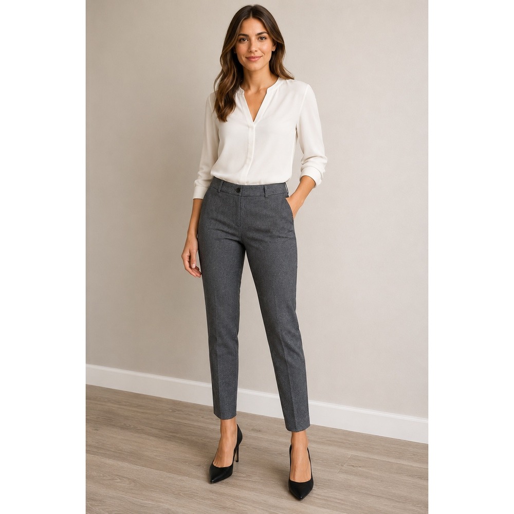 LOFT Skinny Ankle Pants Size 8 Gray Stretch Career Office Work Dress Pants